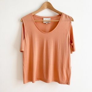 Philip lim * Cut Out Sleeve Silk Cotton T-shirt M